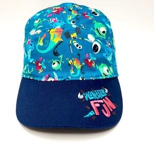 Disney Parks Monster Inc. 5 Panel Hat Cap Adult Unisex “Monster Fun” Teal, Blue